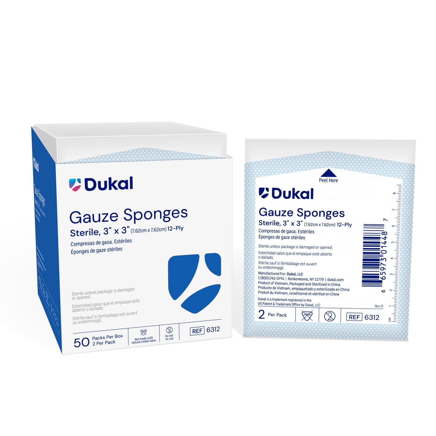 Sterile Gauze Sponges, 12-Ply, 3" x 3" (6312)