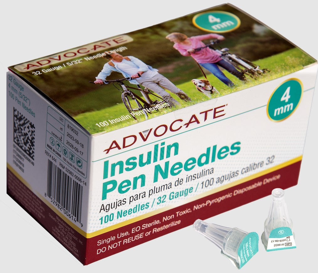 Advocate Pen Needles, 32G x 4mm 5/32", 100/Box (644)