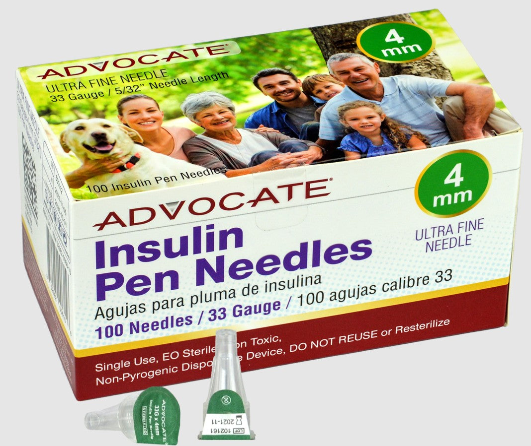 Advocate Pen Needles, 33G x 4mm 5/32", 100/Box (645)