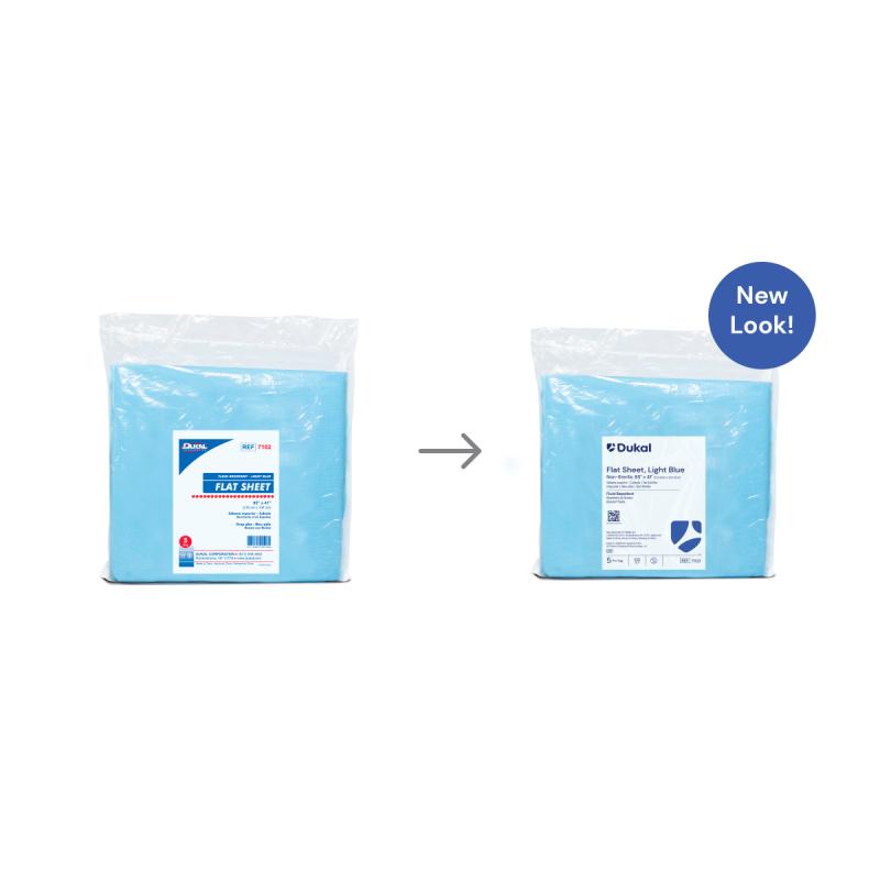 Disposable Flat Sheet 85" x 41", Light Blue (7102)