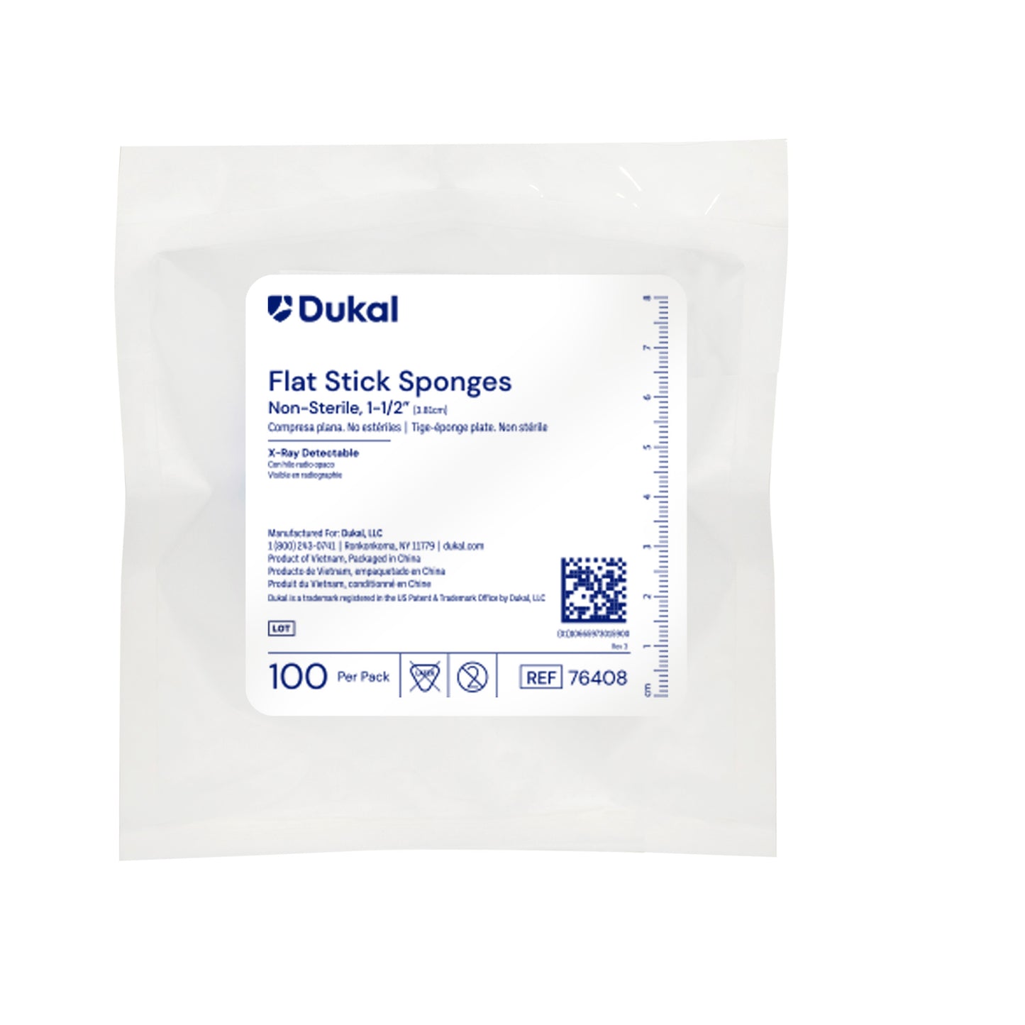 Dukal, Flat Stick Sponges, 1.5" (76408)