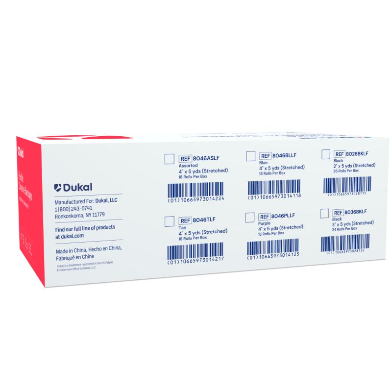 Non-Sterile Non-Latex Cohesive Bandages, 1" x 5 yds, Assorted (8016ASLF)