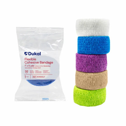 Non-Sterile Non-Latex Cohesive Bandages, 1" x 5 yds, Assorted (8016ASLF)