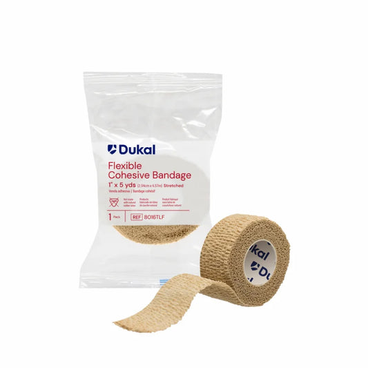 Non-Sterile Non-Latex Cohesive Bandages, 1" x 5 yds, Tan (8016TLF)