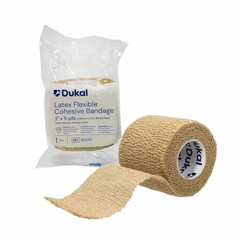 Non-Sterile Latex Cohesive Bandage, 2" x 5 yds, Tan (8025T)