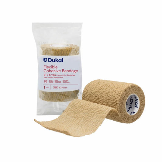 Non-Sterile Non-Latex Cohesive Bandage, 3" x 5 yds, Tan (8036TLF)
