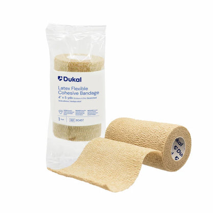 Non-Sterile Latex Cohesive Bandage, 4" x 5 yds, Tan (8045T)