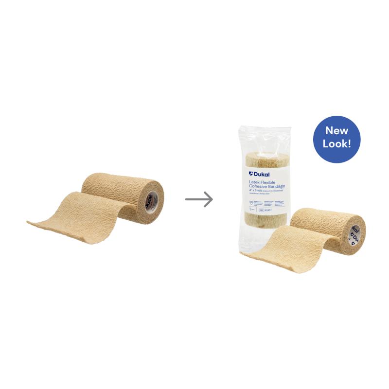 Non-Sterile Latex Cohesive Bandage, 4" x 5 yds, Tan (8045T)