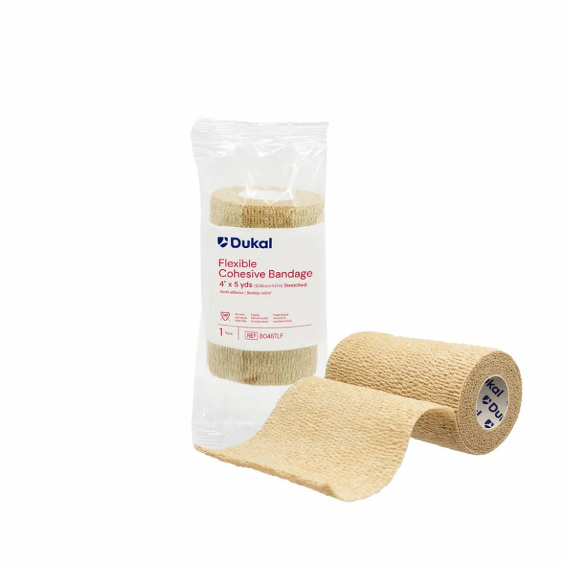 Non-Sterile Non-Latex Cohesive Bandages, 4" x 5 yds, Tan (8046TLF)