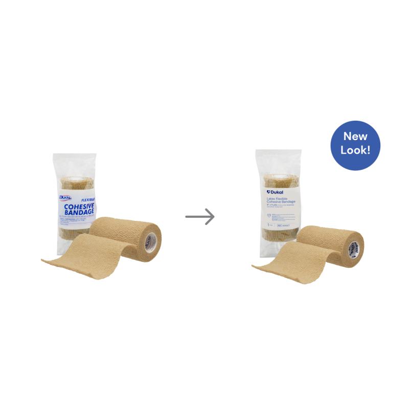 Non-Sterile Latex Cohesive Bandage, 6" x 5 yds, Tan (8065T)