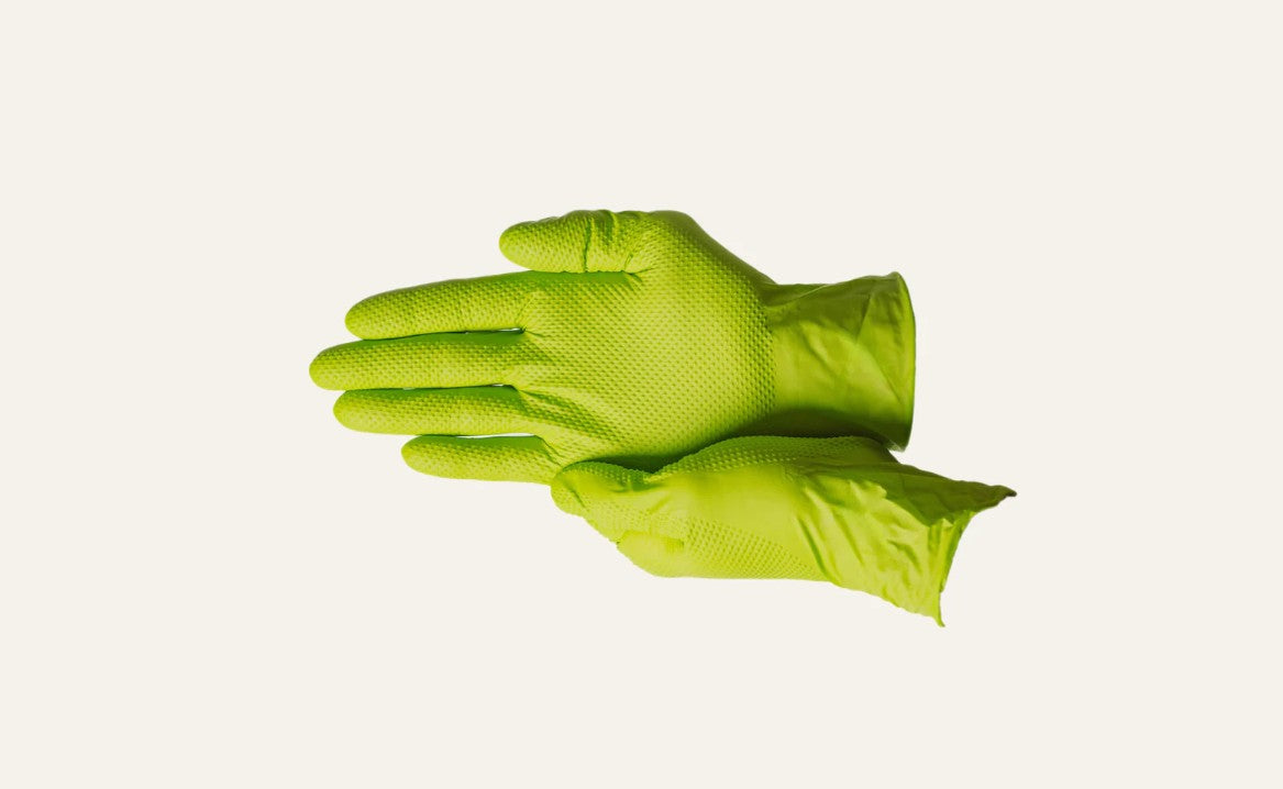 8 Mil Nitrile Industrial Gloves, Diamond Textured, Green, XL (8104)
