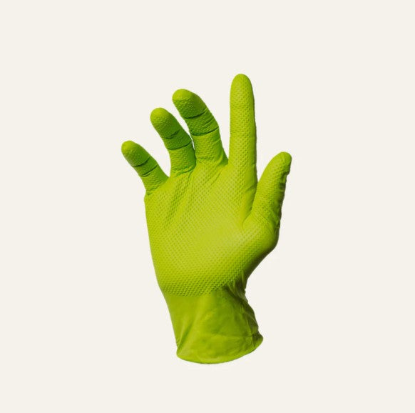 8 Mil Nitrile Industrial Gloves, Diamond Textured, Green, XL (8104)
