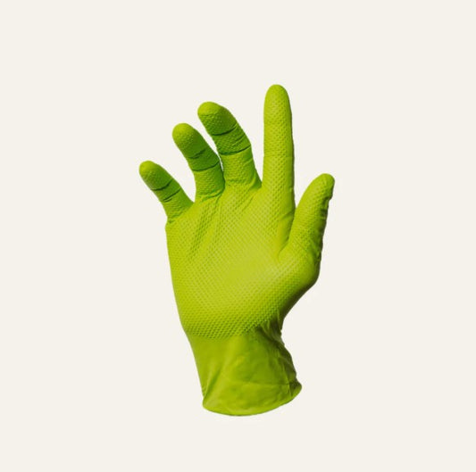 8 Mil Nitrile Industrial Gloves, Diamond Textured, Green, Large (8103)