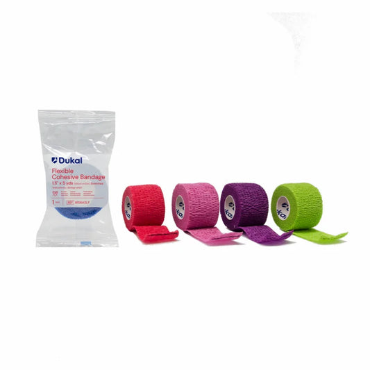 Non-Sterile Non-Latex Cohesive Bandage, 1.5" x 5 yds, Assorted (8156ASLF)