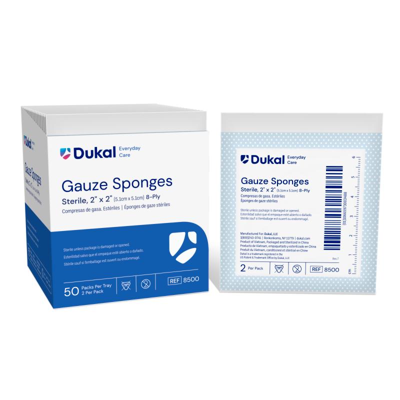 Everyday Care Sterile Gauze Sponges, 8-Ply, 2" x 2" (8500)