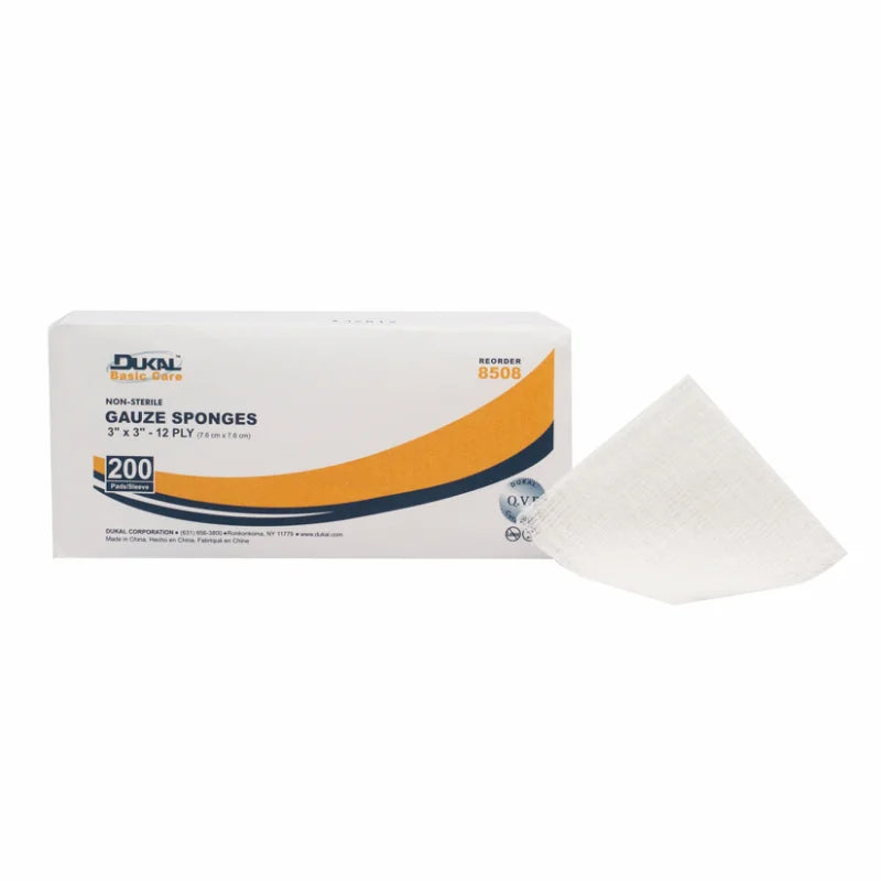 Everyday Care Non-Sterile Gauze Sponges, 12-Ply, 3" x 3" (8508)