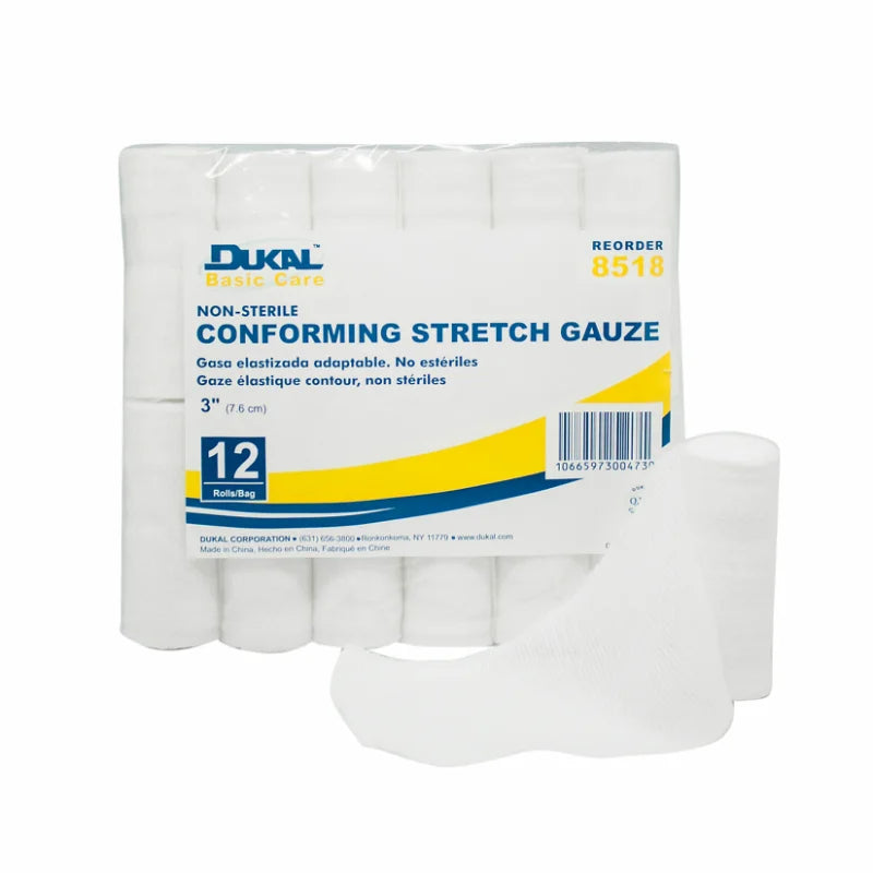 Non-Sterile Basic Care Conforming Stretch Gauze 3" (8518)