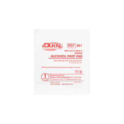 Sterile Alcohol Prep Pad, Large (861)