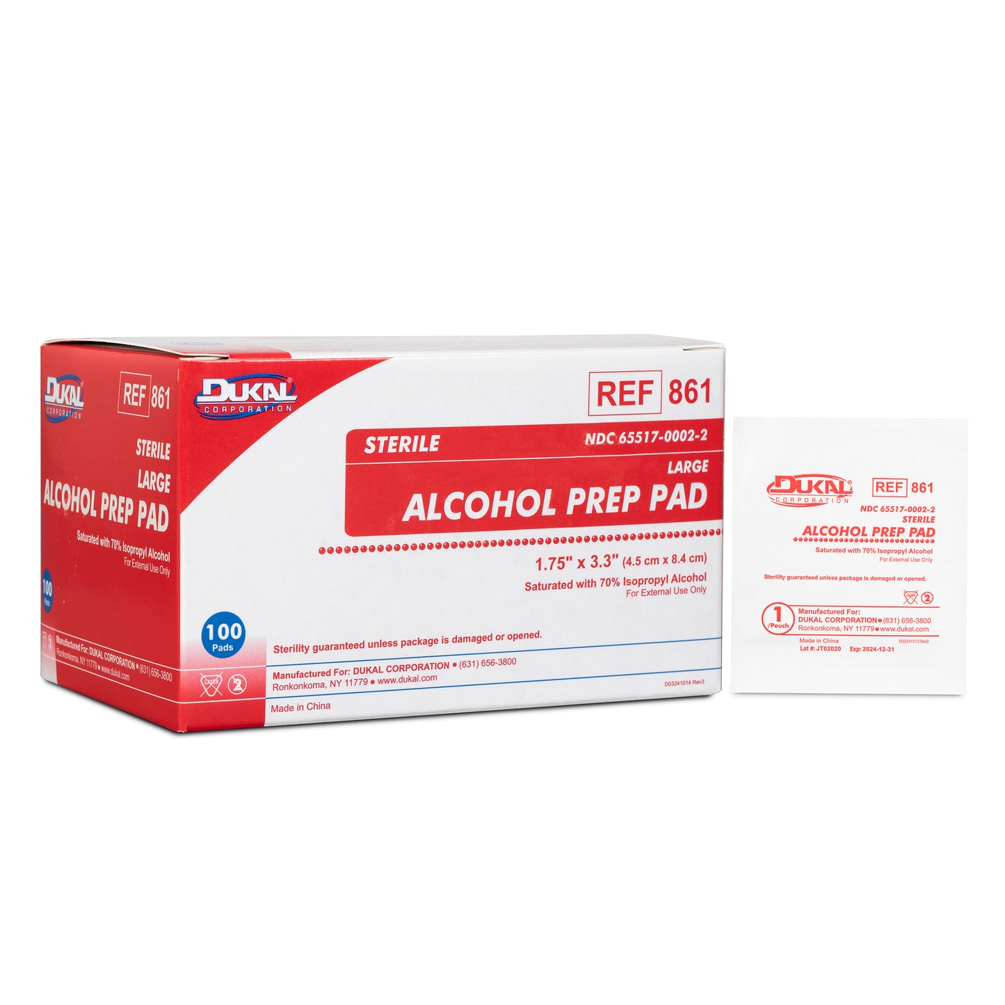 Sterile Alcohol Prep Pad, Large (861)