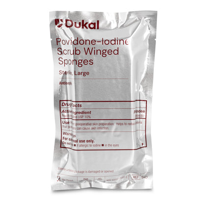 Povidone-Iodine Scrub Winged Sponges, Large (910)