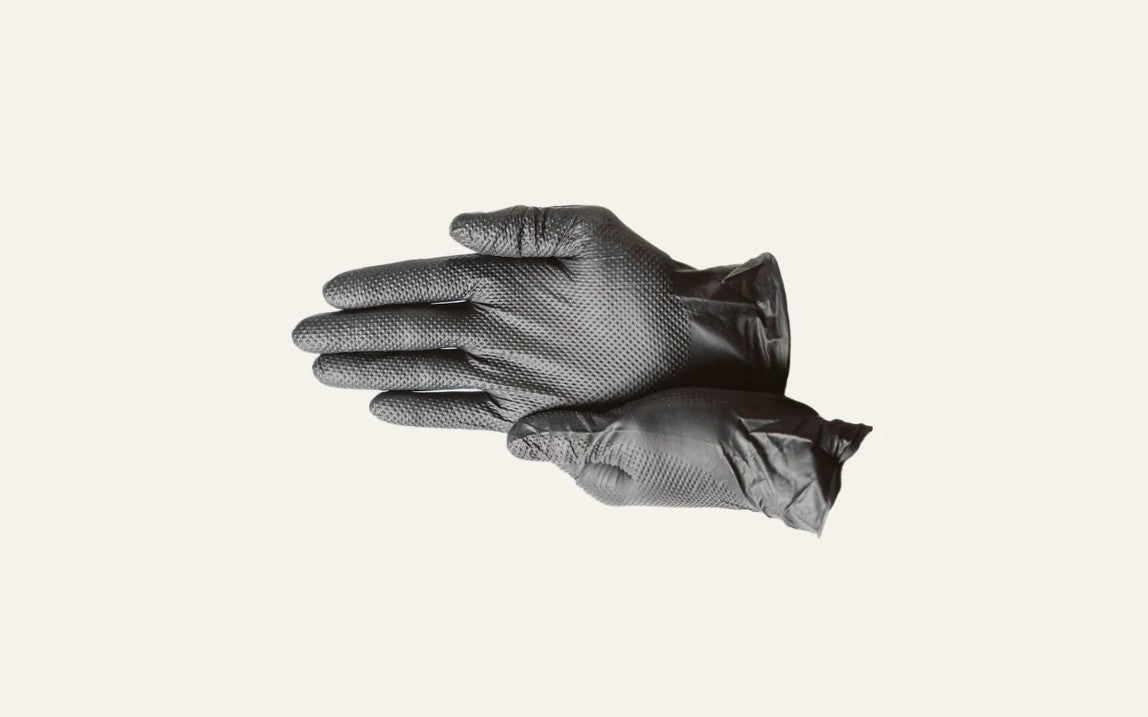 8 Mil Nitrile Industrial Gloves, Diamond Textured, Black, XL (9104)