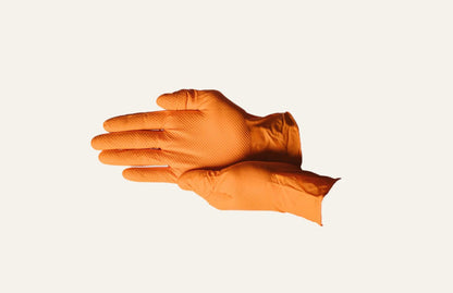 8 Mil Nitrile Industrial Gloves, Diamond Textured, Orange, XL (7104)