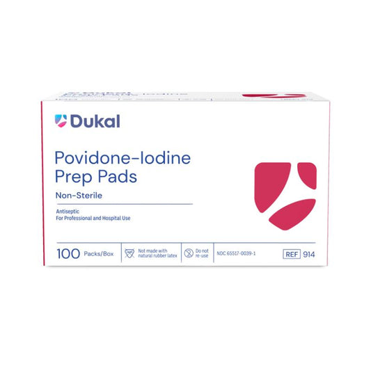 Non-Sterile Povidone-Iodine Prep Pads, Medium (914)