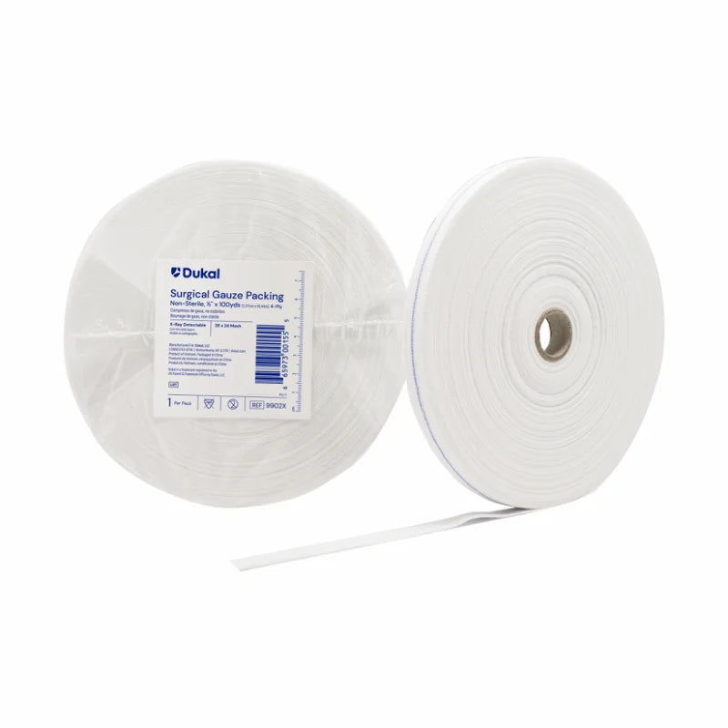 Non-Sterile Gauze Packing Roll 1/2" x 100 yd, 4-Ply (9902X)