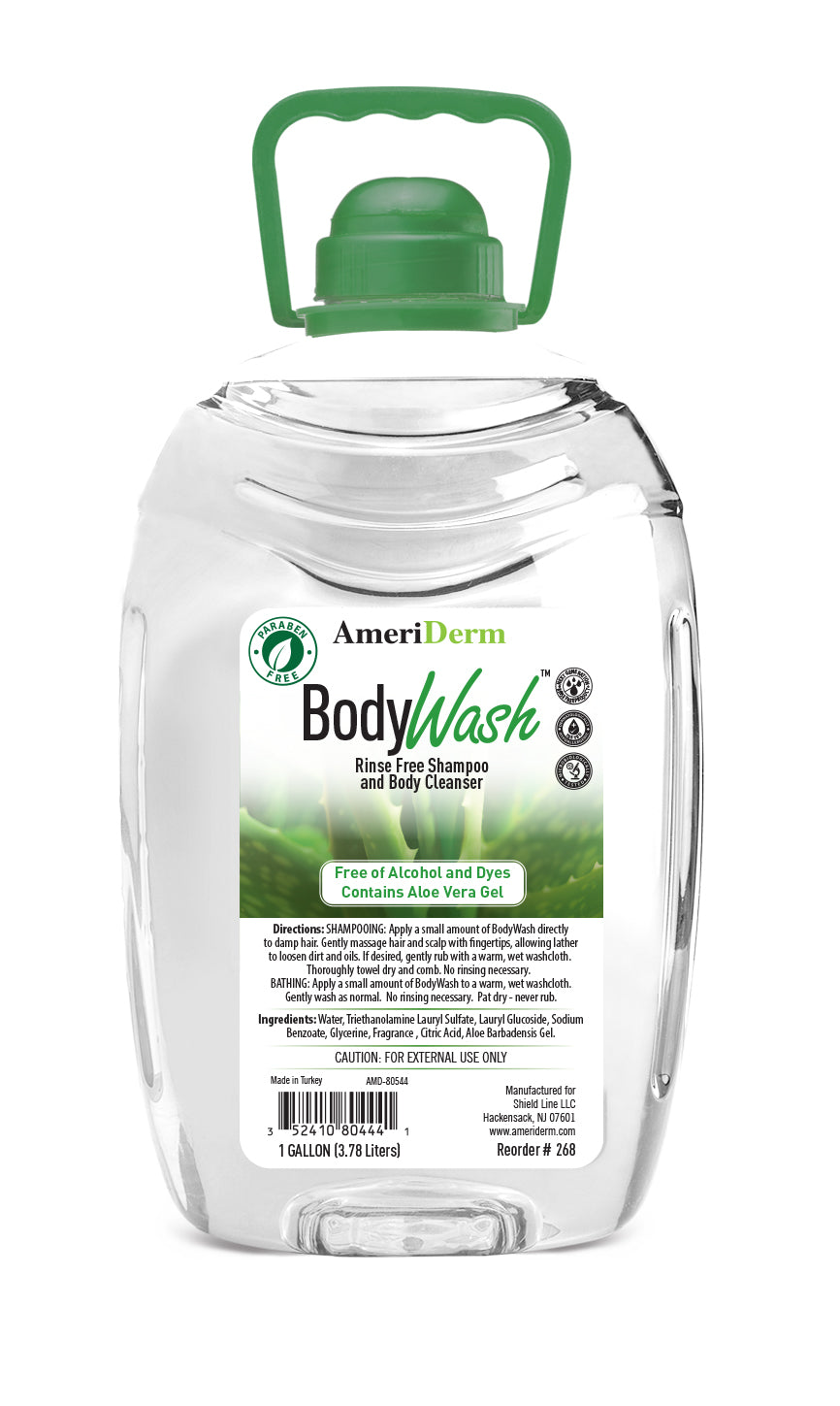 Body Wash - Rinse Free Shampoo and Body Cleanser - 1 Gal 4/cs.