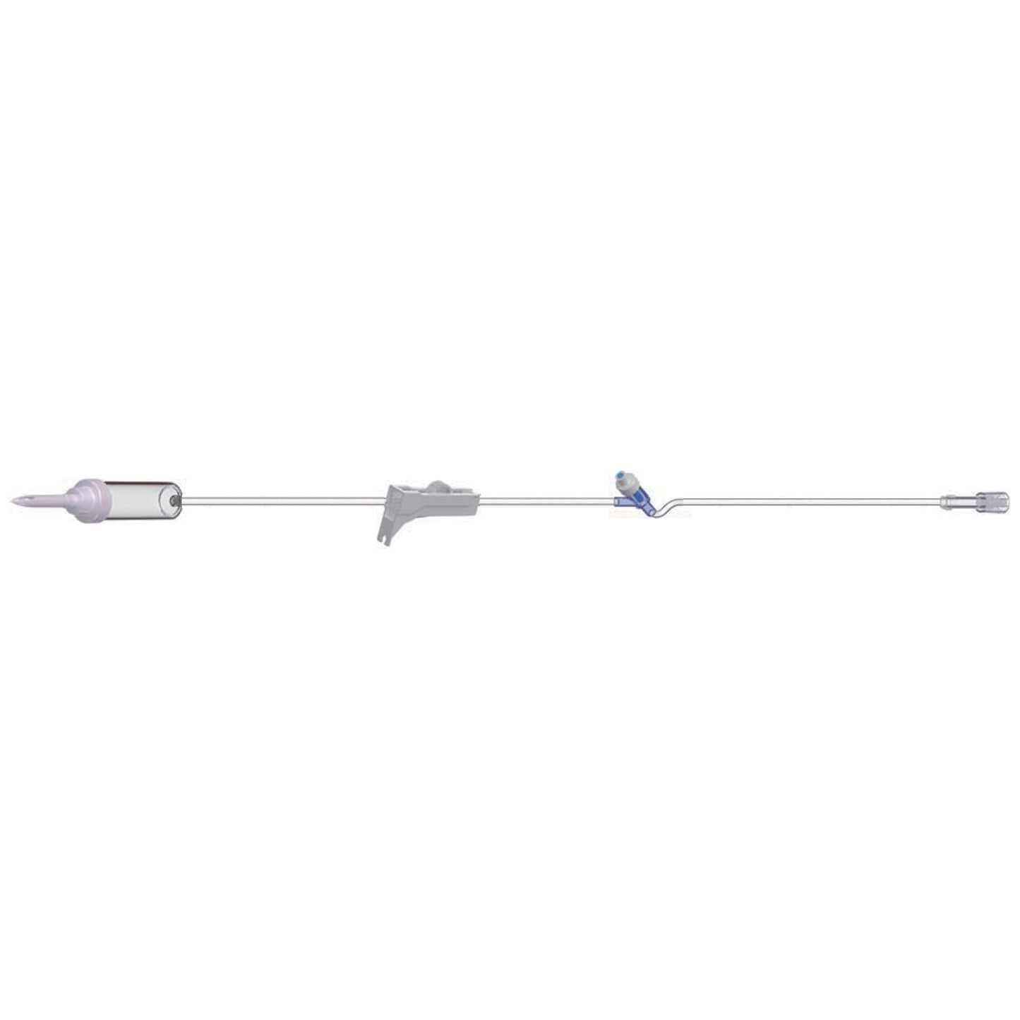 IV Admin Set, 10 Drops Per mL, 83" Length, 17 mL Priming Volume, Non-Vented, Roller Clamp, 1 AMSafe Needle-Free Y Site, Rotating Male Luer Lock, PE Poly Pouch, Case (108303)