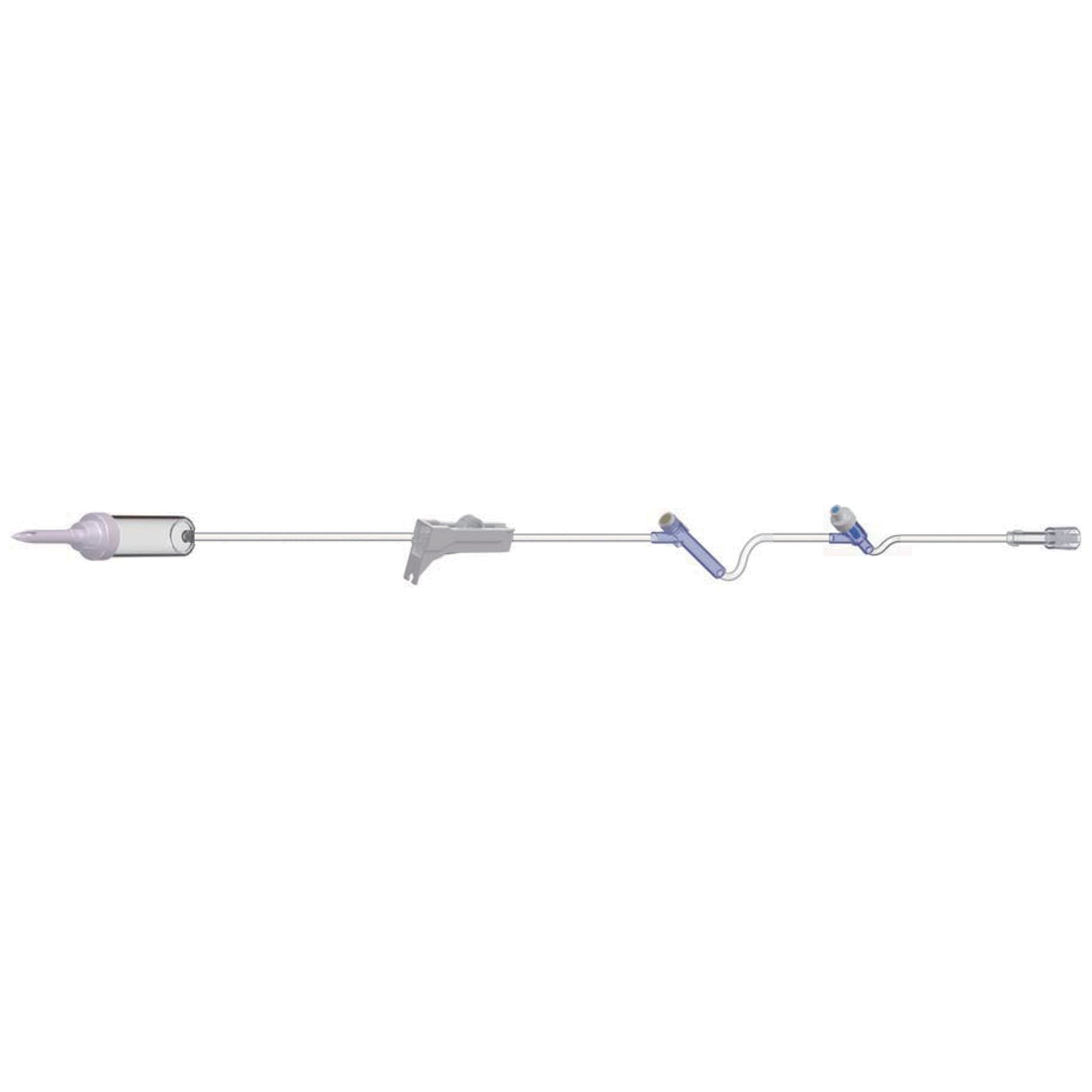 Pediatric Basic IV Set, 60 Drops Per mL, 83" Length, 17 mL Priming Volume, Non-Vented, Roller Clamp, 1 Pre-Pierced Y Site, 1 AMSafe Needle-Free Y Site, Case (608306)