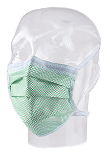 ASTM Level 1, Precept Surgical Mask, Tape Fog-Shield, Green, Case (APN 65-3321)