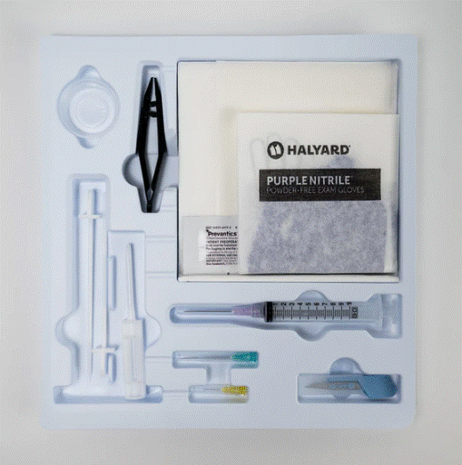 3.2mm Resin Trocar, Tray Kit, with Antiseptic, Large Gloves, Case (B1144)