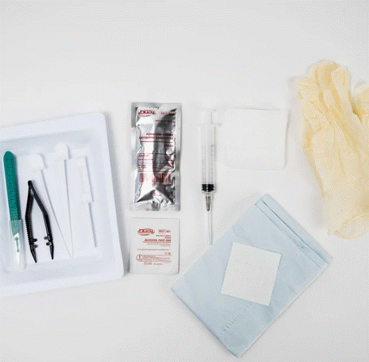 3.2mm Resin Trocar, Wrapped Kit, with Antiseptic, Large Glove (B1954)