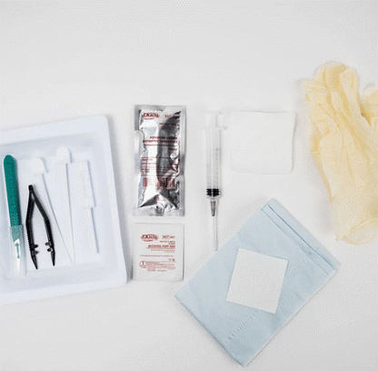 3.2mm Resin Trocar, Wrapped Kit, with Antiseptic, Large Glove (B1954)