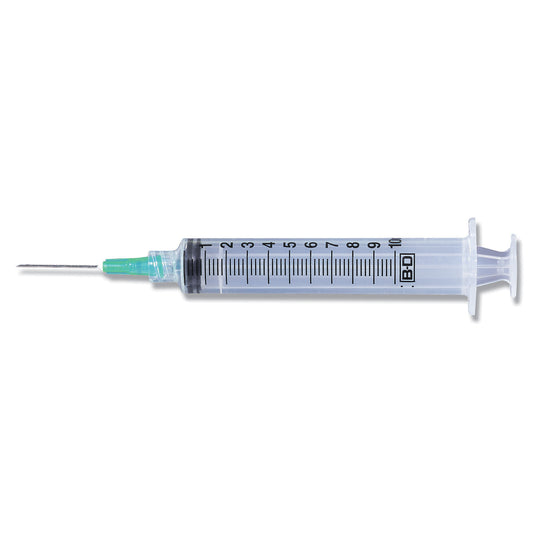 Syringe with Needle, 10cc 21G x 1", Luer-Lok, Box (309642)