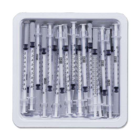 Allergist Tray,  1/2mL, 27G x  1/2", Regular Bevel, Permanently Attached Needle, Case (305535)