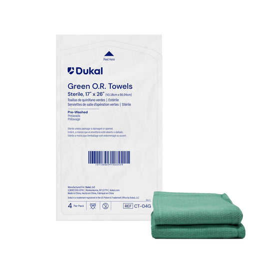 Sterile OR Towels, CSR Wrap, Softpack, 4/Pack, 17" x 26", Green (CT-04G)