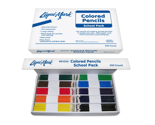 Bulk Colored Pencils - 250 Count, 10 Colors, Pre-sharpened, 1,500 Colored Pencils (2288495)
