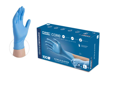 Core Blue, 4 Mil Nitrile Exam Gloves, Large (1003)