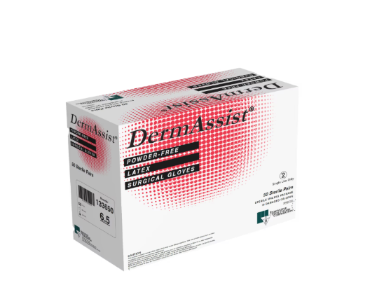 Surgical Latex Gloves, Powder Free (PF), Size 8, Extended Cuff, Sterile, Textured Finish, Case (IHC 133800)