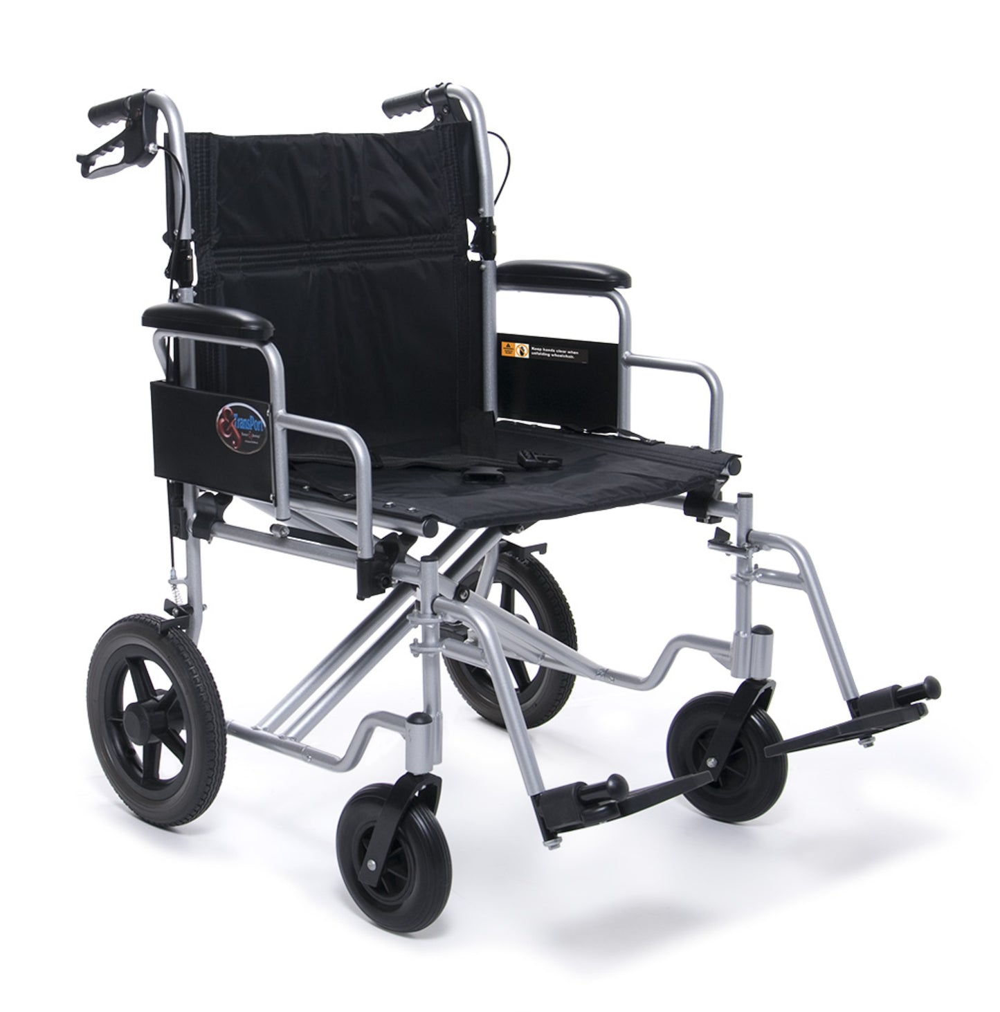 Bariatric Transport Chair, 24" Seat, 400 lbs Weight Capacity (EJ777-3)