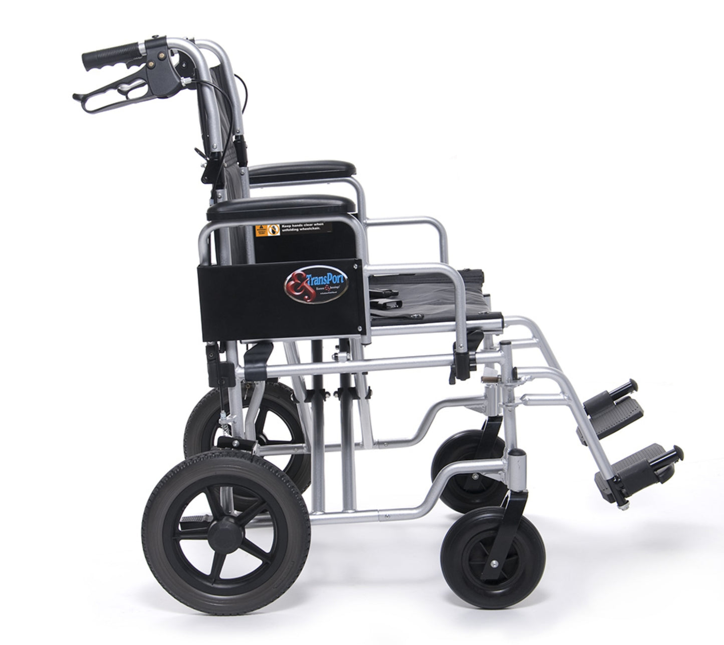 Bariatric Transport Chair, 24" Seat, 400 lbs Weight Capacity (EJ777-3)