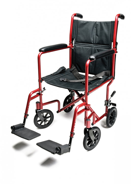 Lightweight Transport Chair, 19" Seat, Red (EJ782-1)