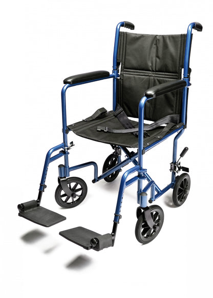 Lightweight Transport Chair, 17" Seat, Blue (EJ787-1)
