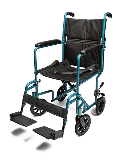 Lightweight Transport Chair, 19" Seat, Aqua (EJ793-1)