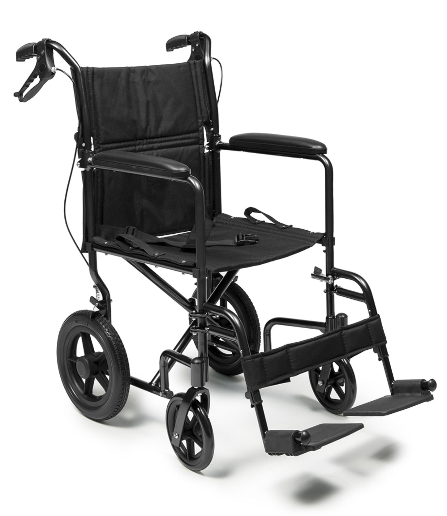 Deluxe Transport Chair, 12" Rear Wheel, Black (EJ870-1)