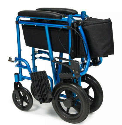 Deluxe Transport Chair, 12" Rear Wheel, Black (EJ870-1)
