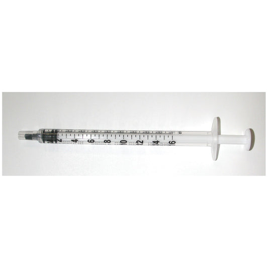 Tuberculin Syringe Only, 1cc, Low Dead Space Plunger, Luer Slip with Cap, Box (26048)