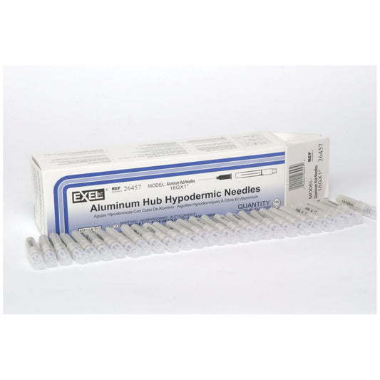 Aluminum Hub Hypodermic Needle, 16G x 1", FOR VETERINARY USE ONLY, Case (26457)